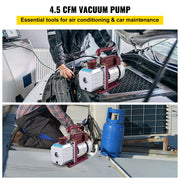 Charger l'image dans la visionneuse de galerie, Amocart 4.5CFM 1/3HP HVAC Refrigerant Vacuum Pump Refrigeration Single-Stage Set for Household Air Conditioning Vacuum Packing