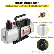 Bild in Galerie-Viewer laden, Amocart 8CFM 2Stage Rotary Vane Professional Vacuum Pump (15Micron 3/4HP 1/4"flare 3/8 SAE 1/2"ACME inlet) for Air Conditioning
