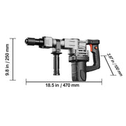 Bild in Galerie-Viewer laden, Amocart Electric Heavy Demolition Jack Hammer 1400W 2pcs Chisels Bits Chipping with Case 2900 BPM Concrete Breaker Gloves Black