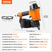 Charger l'image dans la visionneuse de galerie, Amocart Coil Siding Nailer CN65 CN55 CN70 CN83 CN90 Pneumatic Siding Nail Gun Pallet Making Coil Nailer 70-120PSI Air Nailer