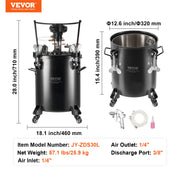Bild in Galerie-Viewer laden, Amocart Spray Paint Pressure Pot 15L Pressure Pot Tank 60psi Adjustale Pressure Steel Pressure Pot Paint Tank Spray Gun Hose