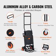 Charger l'image dans la visionneuse de galerie, Amocart 300 lbs Folding Hand Truck Aluminum Lightweight Platform Cart Portable Telescopic Utility Dolly for Moving Shopping