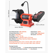 Bild in Galerie-Viewer laden, Amocart 8" Bench Grinder & 2" x 28" Belt Sander Combo 350W Professional Sanding Machine with LED Work Light for Metalworking