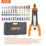 Charger l'image dans la visionneuse de galerie, Amocart 14" 16" Rivet Nut Tool Rivnut Tool Kit with Metric and SAE Mandrels 70PCS/186PCS Rivet Nuts With Rugged Carrying Case