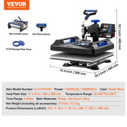 Load image into Gallery viewer, Amocart Heat Press Machine Heat Transfer Machine with 30 oz Tumbler Press 360° Swing Away Digital T-Shirt Pressing Coating
