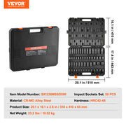 Load image into Gallery viewer, Amocart 3/8" & 1/2" Drive Impact Socket Set 59 PCS Socket Set SAE 5/16" to 1-1/4" Metric 6-32mm 6 Point Cr-Mo Alloy Steel Set
