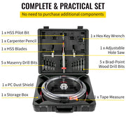 Charger l'image dans la visionneuse de galerie, Amocart Adjustable Steel Hole Saw Cutter Kit 40-200mm w/ Shield Hole Cutter Drill Bit DIY Tool Sheetrock Veneer Slate