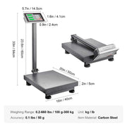 Load image into Gallery viewer, Amocart 660Lbs Computing Digital Platform Scale 0.1LBS Accuracy Floor Scale with LB/KG High-Definition Display for Box Luggage