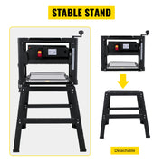 Load image into Gallery viewer, Amocart Electric Planer 12.5/13 inch Thicknesser Wood Planer With Stand & Dust Exhaust 1800W 8000RPM for Woodworking Power Tool