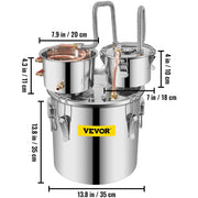Bild in Galerie-Viewer laden, Amocart 20L 30L Water Alcohol Brewing Distiller DIY Moonshine Apparatus Stainless Steel Still Whisky Beer Brandy Home Appliance