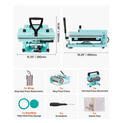 Bild in Galerie-Viewer laden, Amocart 15x15in 5in1 8in1 Hybrid Heat Press Multifunction Heat Up Fast All-New Patented Design Sublimation Press Machine
