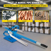 Bild in Galerie-Viewer laden, Amocart Pipe Bender YP-9 Manual Bench Steel Tube Bending Kit w/ 7Dies 1-3in Multifonction Compact Flat Bar Rod Brake Bends Tool