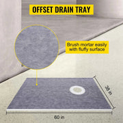 Load image into Gallery viewer, SucceBuy Waterproofing Shower Kit 38''x60'' Shower Kit Tray With Offset Drain PVC Or ABS 4" Stainless Steel Grate 2 Cuttable