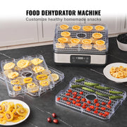 Charger l'image dans la visionneuse de galerie, SucceBuy 5 Tray Food Dehydrator Machine 300W Stainless Steel Electric Food Dryer w/ Digital Adjustable Timer & Temperature