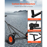 Bild in Galerie-Viewer laden, Amocart 420lbs Boat Trailer Dolly Carbon Steel Kayak Mover with 15.7in Pneumatic Tires & Bracket for Moving Fishing Motorboat