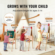 Bild in Galerie-Viewer laden, Amocart Children Magnetic Drawing Board Wooden Double-Sided Kid's Art Easel with Whiteboard Chalkboard for Girls Gifts Toys