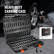 Load image into Gallery viewer, Amocart 3/8" & 1/2" Drive Impact Socket Set 59 PCS Socket Set SAE 5/16" to 1-1/4" Metric 6-32mm 6 Point Cr-Mo Alloy Steel Set