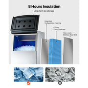 Charger l'image dans la visionneuse de galerie, Amocart 250LBS Commercial Ice Maker with Storage Bin Ice Bin Stainless Steel Ice Maker Machine with Filter for Home Bar Hotel