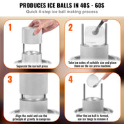 Bild in Galerie-Viewer laden, Amocart 60mm Ice Ball Press Maker Spherical Whiskey Tray Mould Bubble-Free Making Mold Crystal Ice Ball Box for Bar Cocktail
