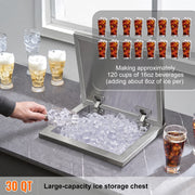 Bild in Galerie-Viewer laden, Amocart Drop in Ice Chest Stainless Steel Ice Cooler Commercial Ice Bin with Hinged Cover Outdoor Kitchen Ice Bar