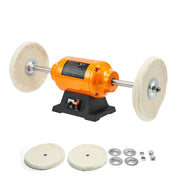 Load image into Gallery viewer, Amocart 1/2HP Bench Buffer Polisher 8inch 1725RPM/3450RPM Dual Speed with 2PCS Cotton Wheels Cast Iron Base for Metal Jewelry