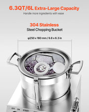 Charger l'image dans la visionneuse de galerie, Amocart 6 10 15L Food Processor & Vegetable Chopper Food-Grade Stainless Steel Food Processor Chopper w/2 Extra S-Curve Blade