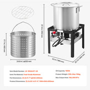 Charger l'image dans la visionneuse de galerie, Amocart 60/80/100Qt Seafood Boiling Kit with Strainer Cooking Set for Crab Crawfish Boiling Aluminum Stockpot with Steamer Rack