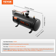 Load image into Gallery viewer, Amocart 12V Air Compressor with Tank 0.8 Gal Train Horn Air Compressor 120 psi Working Pressure Onboard Air Compressor System