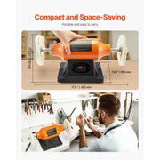 Load image into Gallery viewer, Amocart 1/2HP Bench Buffer Polisher 6-inch 3450RPM Single Speed with 2PCS Cloth Wheels Cast Iron Base for Metal Wood Polishing