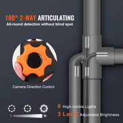 Load image into Gallery viewer, Amocart Articulating Borescope Camera with Light Two-way Articulated Endoscope Inspection with 6.4mm Tiny Lens 5" 1080P Screen