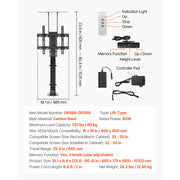 Bild in Galerie-Viewer laden, SucceBuy Motorized TV Wall Mount for 32 to 55/65/70 Inch Adjustable TV Mount Bracket w/ Max VESA 24 x 16/24 in Up to 88-132 lbs