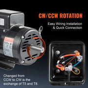 Bild in Galerie-Viewer laden, Amocart 7.5HP Air Compressor Motor 230V 31.6Amps Electric Single Phase Motor 3450RPM 184T Frame for Compressors CW/CCW Rotation