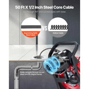 Charger l'image dans la visionneuse de galerie, Amocart Drain Cleaner Machine 50 FT x 1/2 Inch Manual Feed Sewer Snake Auger with Air-Activated Foot Switch for 2" to 6" Pipes