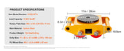 Charger l'image dans la visionneuse de galerie, Amocart 6/8/12T Machinery Skate Dolly Industrial Mover with 4 PU Wheels & 360° Non-Slip Cap for Warehouse Workshop Factory