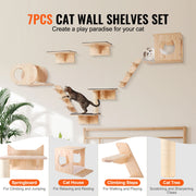Charger l'image dans la visionneuse de galerie, Amocart Wall Mounted Cat Shelves Cat Wall Shelves and Perches with Jumping Boards Hammocks & Cat Tree Furniture and Shelves