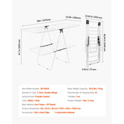Bild in Galerie-Viewer laden, Amocart Clothes Drying Rack Foldable Laundry Dryer Rack with Sock Clips Metal Height Adjustable Drying Racks for Outdoor&Indoor