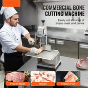 Charger l'image dans la visionneuse de galerie, Amocart 650W 1100W 1800W Commercial Electric Meat Bandsaw Stainless Steel Countertop Bon-e Sawing Machine for Rib Pork Beef