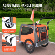 Bild in Galerie-Viewer laden, Amocart 66lbs Dog Bike Trailer2-in-1Pet Stroller Folding Cart Frame Bicycle Carrier with Wheels Universal Coupler for Dogs