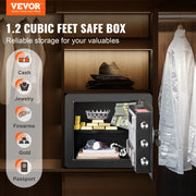 Bild in Galerie-Viewer laden, Amocart 1.2/0.5 Cubbic Fit Electronic Safe Deposit Safe Box W/ Digital Access & Override Keys for Money Gun Jewelry Document