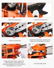 Charger l'image dans la visionneuse de galerie, Amocart Gas Chainsaw Gasoline Powered Chain Saw Handheld Cordless Petrol Chainsaws for Tree Wood Branch Cutting Tree Trimming