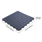 Charger l'image dans la visionneuse de galerie, Amocart Garage Tiles Interlocking 12in 25/50Pcs Garage Floor Covering Tiles Non-Slip Double-Sided Texture for Garages Repair