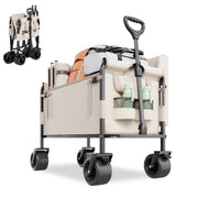Bild in Galerie-Viewer laden, Amocart Collapsible Folding Wagon 550lb Load,220L Wagon Cart Converts to Bench Utility Wagon with Adjustable Handle for Camping