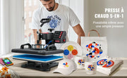 Charger l'image dans la visionneuse de galerie, Amocart Heat Press 5 in 1 Heat Press Machine 12 x 15in Clamshell Sublimation Transfer Printer Digital Temperature Control