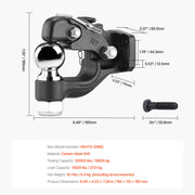 Bild in Galerie-Viewer laden, Amocart 20000/30000Lbs Pintle Hook Trailer Receiver Hooks Combination 2-5/16in Hitch Ball fits 2.5-3in Lunette Ring for Truck