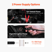 Charger l'image dans la visionneuse de galerie, Amocart Electric Car Jack, 5T Electric Scissor Jack with Built-In Inflator 12V Tire Changer with LED Light for Sedan SUV Truck