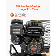 Charger l'image dans la visionneuse de galerie, Amocart 9 Gallon Twin-Tank Gas Powered Air Compressor 6.5 HP 9 CFM Gas Driven Air Compressor Tank on Wheel for Tire Inflation