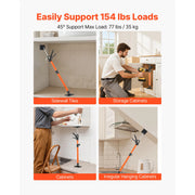 Charger l'image dans la visionneuse de galerie, Amocart 2/4 Pack Cabinet Jack Support Pole Adjustable 3rd 19-45in/45-114in Steel Telescopic Support Rod for Lifting Drywall