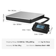 Bild in Galerie-Viewer laden, Amocart 440lbs Digital Shipping Scale with Timer Tare Function HD LCD Screen Portable Package Postal Scale for Home Post Office