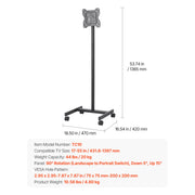 Bild in Galerie-Viewer laden, Amocart Rolling TV Stand Mobile TV Cart Suit for Various Sizes TV Portable TV Stand with Wheels for Living Room Bedroom Office
