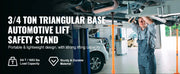 Charger l'image dans la visionneuse de galerie, Amocart Underhoist Stand 3/4 Ton Capacity Pole Jack, Lifting from 43.3" to 70.9" Triangular Base Two Wheels Automotive Support
